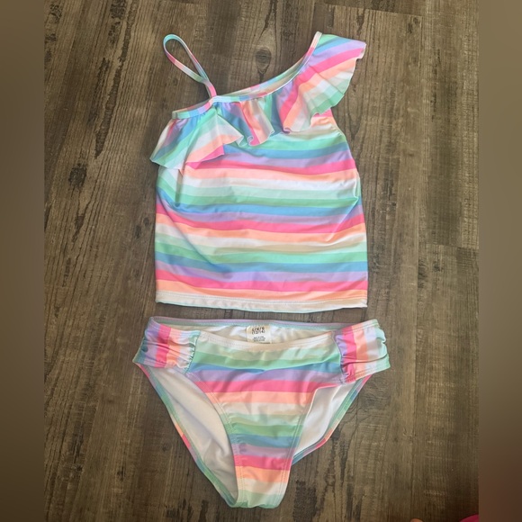 Nautica Kids Rainbow Striped Swimsuit - Picture 1 of 3